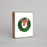 Rustic Marlin - Wood Block - Watercolor Wreath