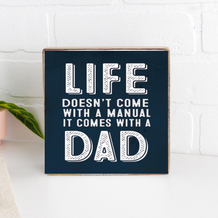 Rustic Marlin Life Comes With A Dad 6x6 Wooden Block