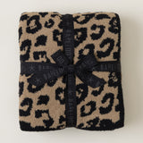 Barefoot Dreams BITW CAMEL / BLACK / LEOPARD PRINT Throw wrapped in black bow