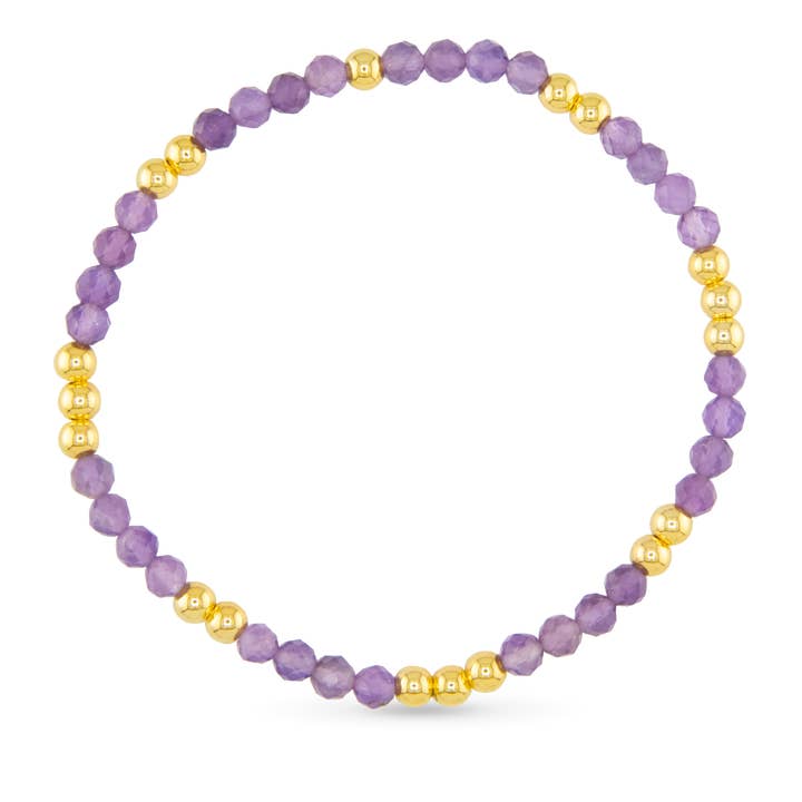 Amanda Blu Amethyst Stretch Beaded Stone Bracelet