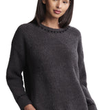 Barefoot Dreams Carbon CozyChic Ribbed Sweater with Blanket Stitch—luxury cozy sweater for layering or lounging. Available at Be Charmed