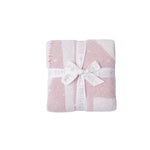 Barefoot Dreams CozyChic Dusty Rose Giraffe Stroller Blanket 30x40—luxurious baby blanket with giraffe print. Available at Be Charmed