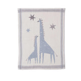 Barefoot Dreams CozyChic Raindrop Giraffe Stroller Blanket 30x40—luxurious baby blanket with giraffe print. Available at Be Charmed