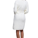 Barefoot Dreams CozyChic Waffle Robe in Pearl available at Be Charmed, featuring a luxurious soft waffle-knit texture and matching waist tie.