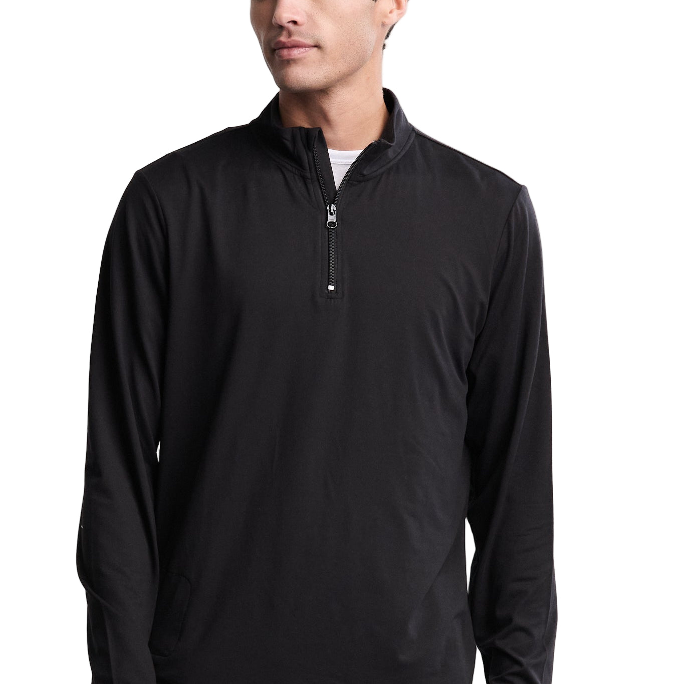 Barefoot Dreams Men’s Black Butterchic 1/4 Zip Pullover—cozy lightweight men’s sweater. Available at Be Charmed