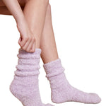 Barefoot Dreams Youth CozyChic Lilac Heathered Socks—plush cozy kids’ socks. Available at Be Charmed