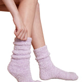 Barefoot Dreams Youth CozyChic Lilac Heathered Socks—plush cozy kids’ socks. Available at Be Charmed