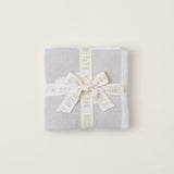 Barefoot Dreams - Cream/Stone CozyChic Cuddle Receiving Blanket with White Ribbon