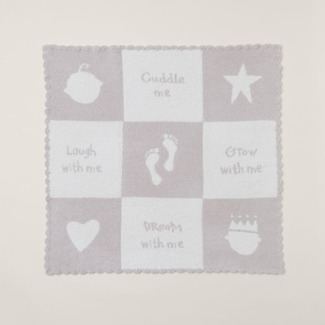 Barefoot Dreams Cream/Stone CozyChic Cuddle Receiving Blanket Opened