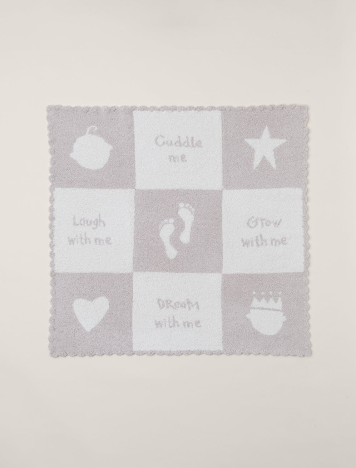 Barefoot Dreams Cream/Stone CozyChic Cuddle Receiving Blanket Opened