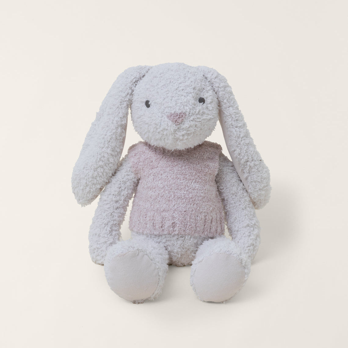 Front of Barefoot Dreams Almond/Pink CozyChic Bunnie Buddie With Vest