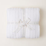 Barefoot Dreams Cream CozyChic Angular Blanket tied with White Bow