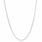  LOLA silver-tone cable chain necklace with rounded links on a white background. Available at Be Charmed.