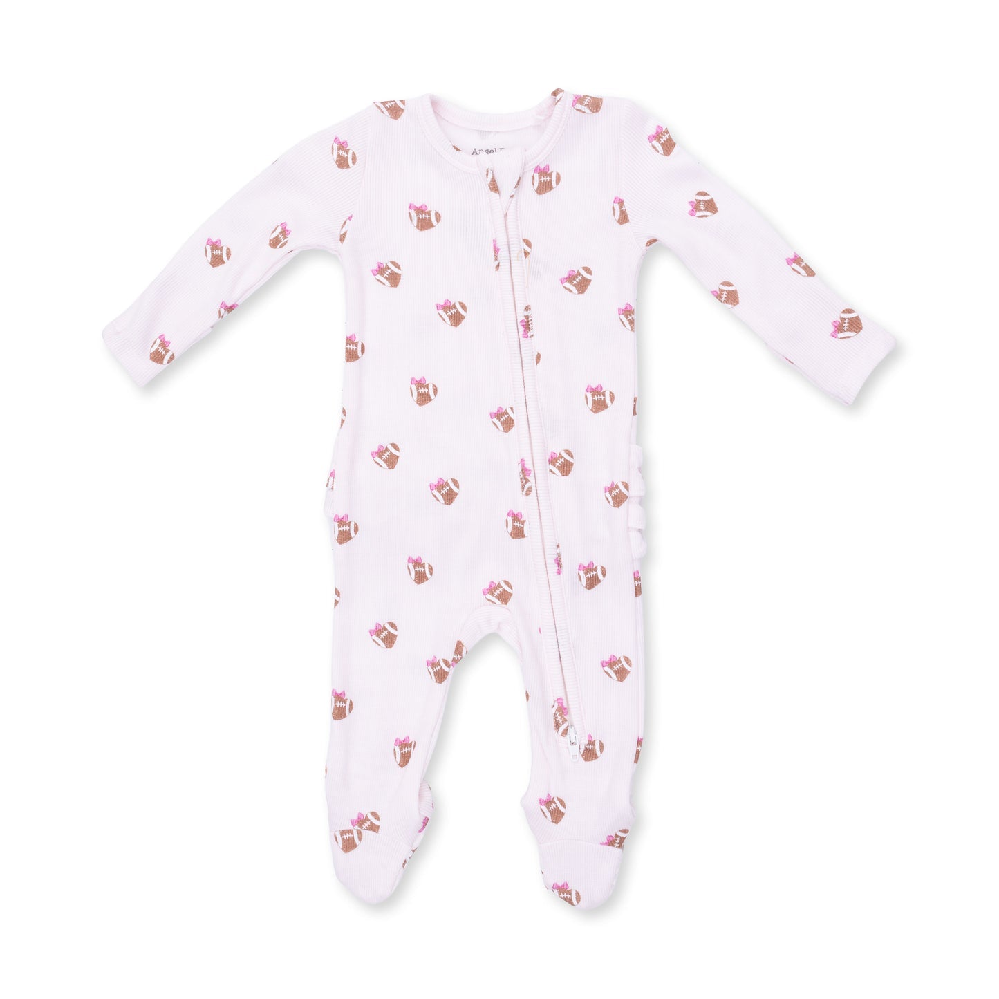 Angel Dear - 2 Way Ruffle Back Footie - Mini Football Hearts available at Be Charmed