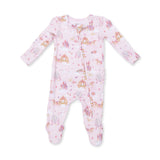 Angel Dear baby footie with fairy tale design on a white background. Available at Be Charmed