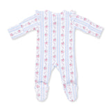 Angel Dear - 2 Way Ruffle Sleeve Footie - Anna Floral Stripe available at Be Charmed