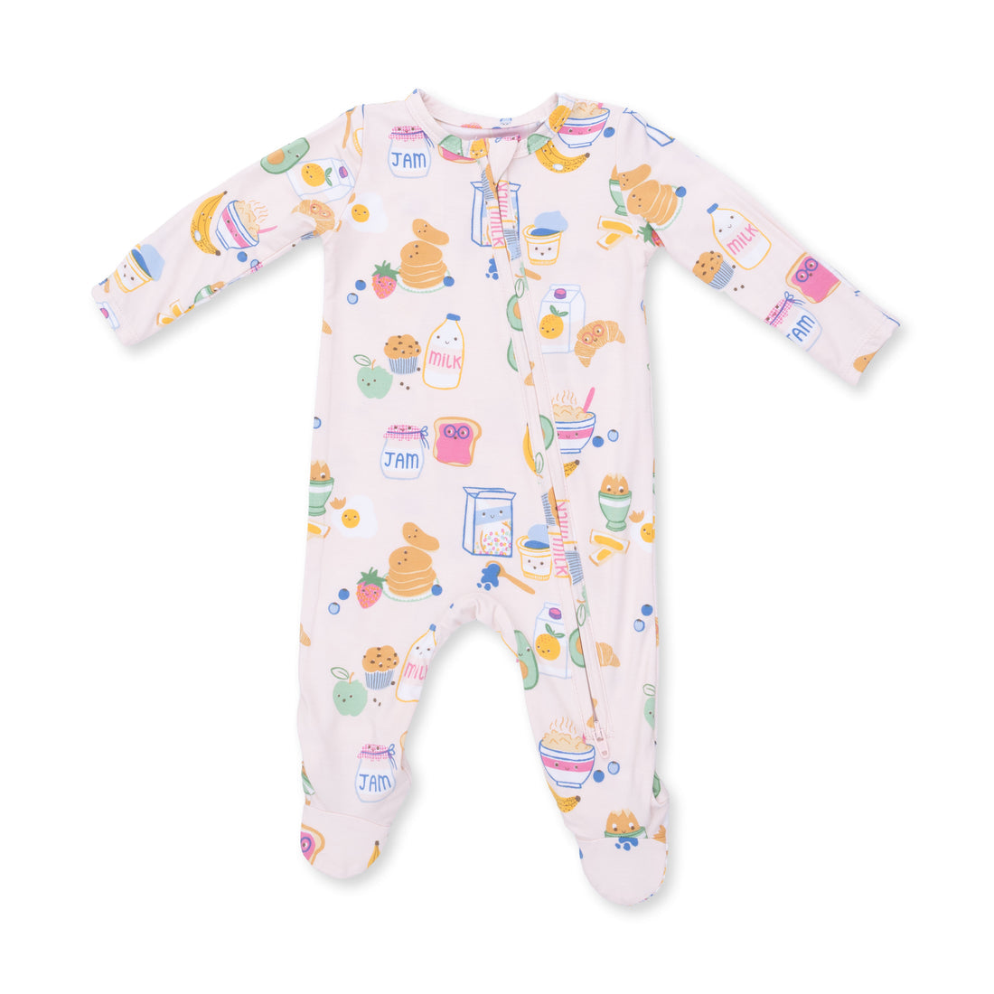 Angel Dear - 2 Way Zipper Footie - Breakfast Club Pink available at Be Charmed