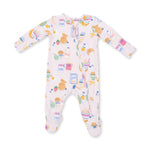 Angel Dear - 2 Way Zipper Footie - Breakfast Club Pink available at Be Charmed