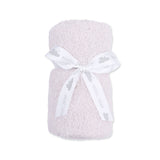 Angel Dear Stroller Blanket with a white bow on a white background. Available at Be Charmed