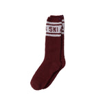 Barefoot Dreams - CozyChic Apres Ski Socks in crimson/cream available at Be Charmed
