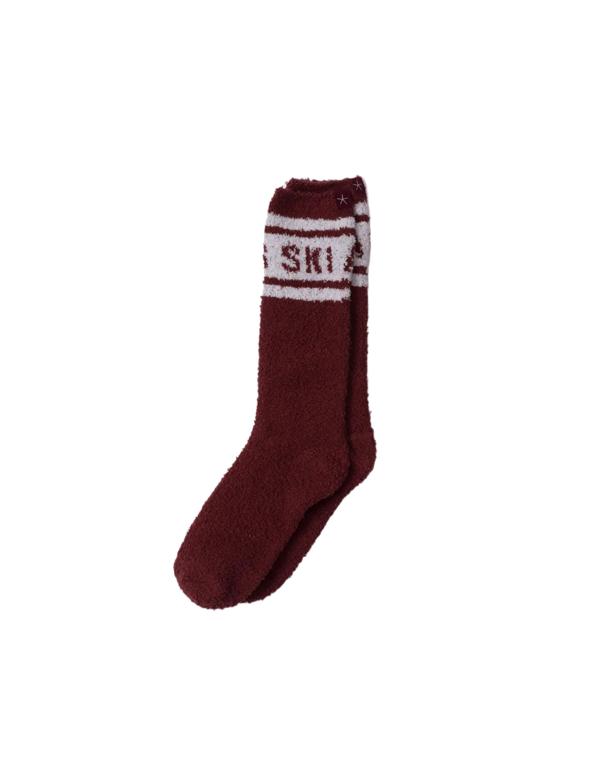 Barefoot Dreams - CozyChic Apres Ski Socks in crimson/cream available at Be Charmed