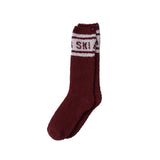 Barefoot Dreams - CozyChic Apres Ski Socks in crimson/cream available at Be Charmed