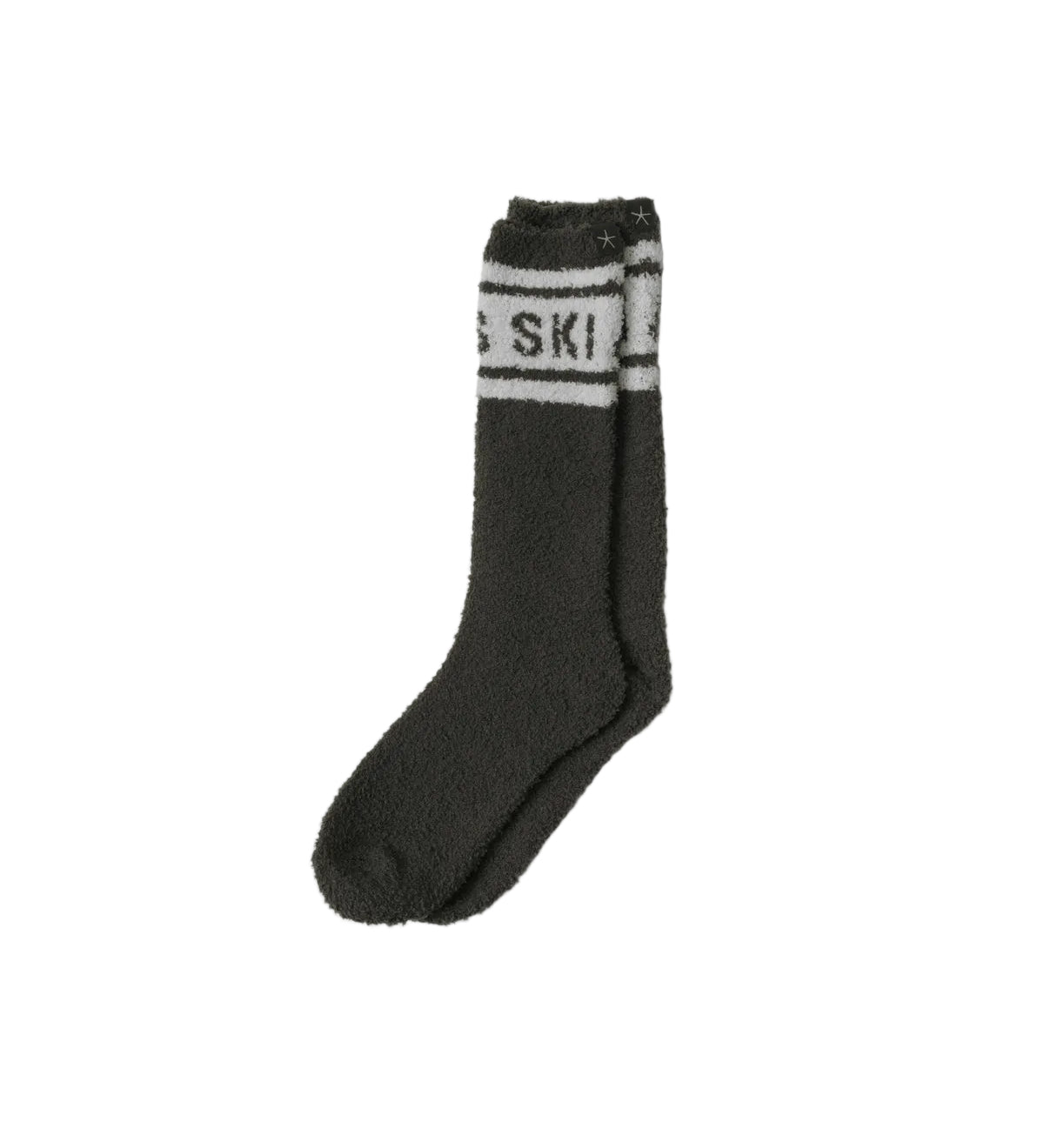 Barefoot Dreams - CozyChic Apres Ski Socks in dark moos/cream available at Be Charmed