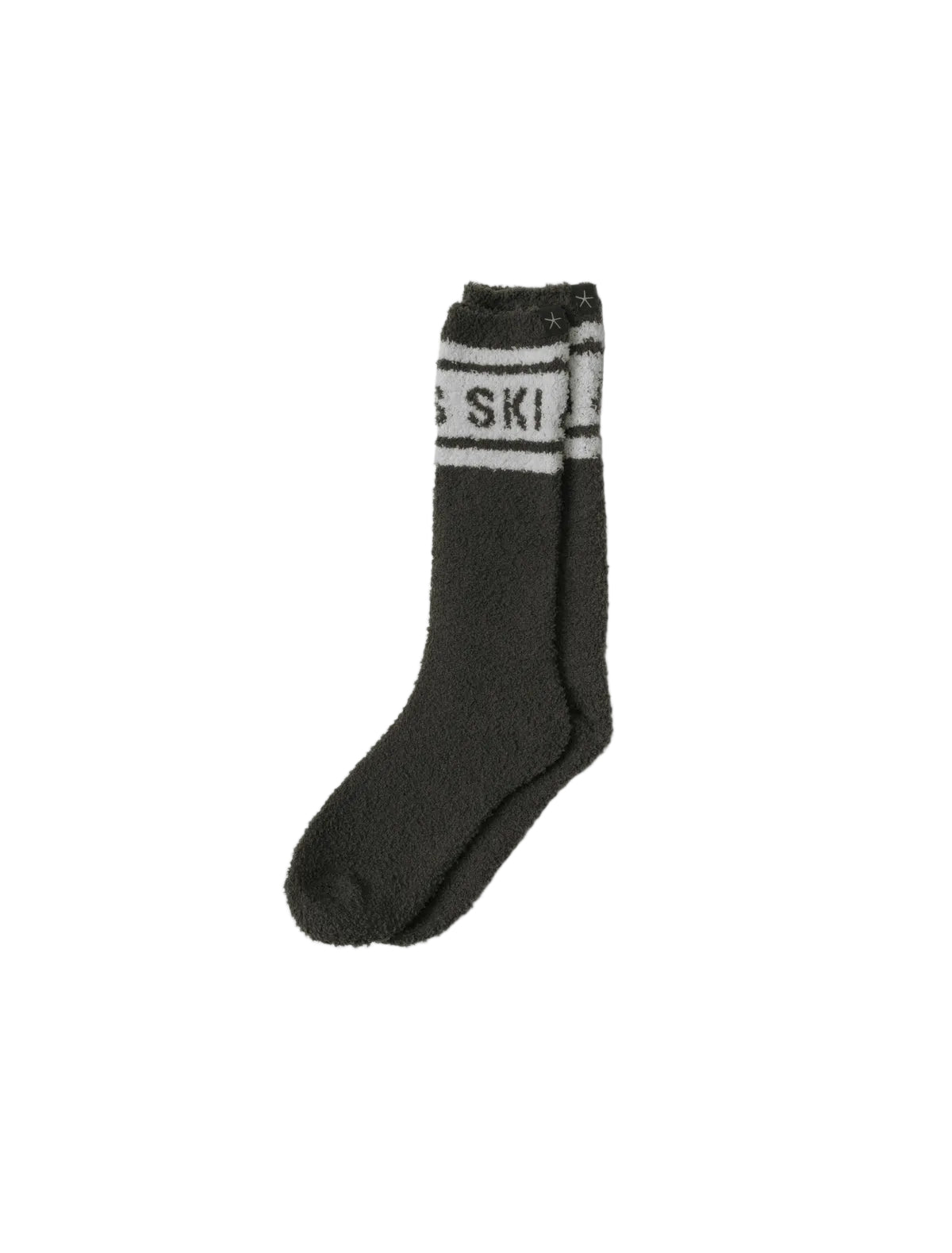 Barefoot Dreams - CozyChic Apres Ski Socks in dark moos/cream available at Be Charmed