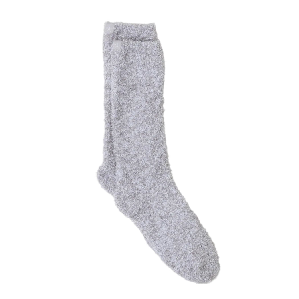 Barefoot Dreams - CozyChic - Oyster/White Heathered Socks available at Be Charmed