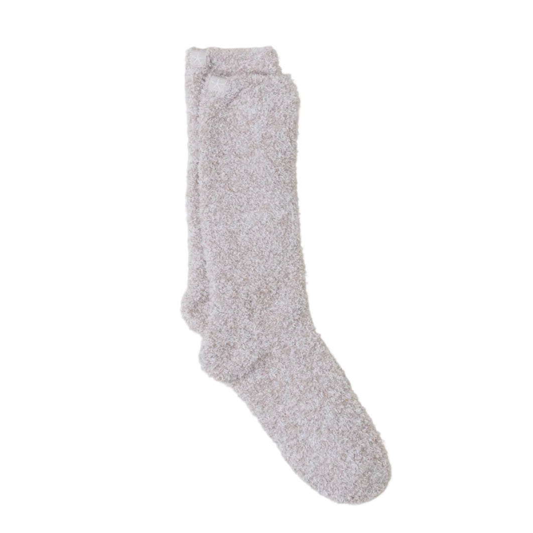 Barefoot Dreams - CozyChic - Stone/White Heathered Socks available at Be Charmed