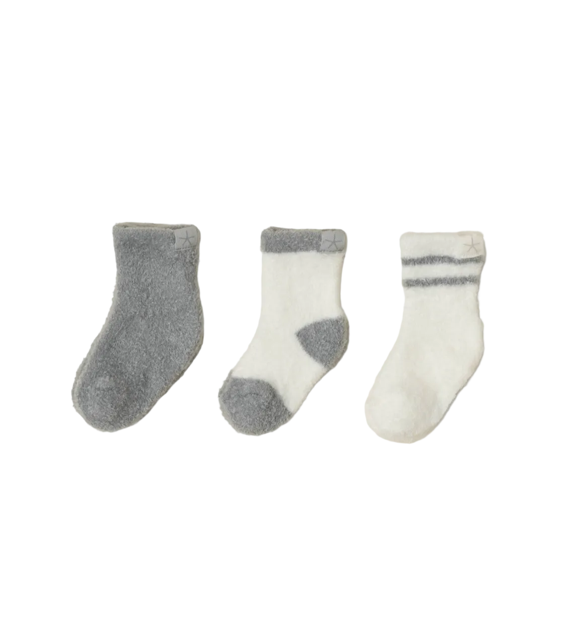 Barefoot Dreams CozyChic Lite Infant Sock Set in moonbeam/pearl available at Be Charmed