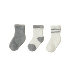 Barefoot Dreams CozyChic Lite Infant Sock Set in moonbeam/pearl available at Be Charmed