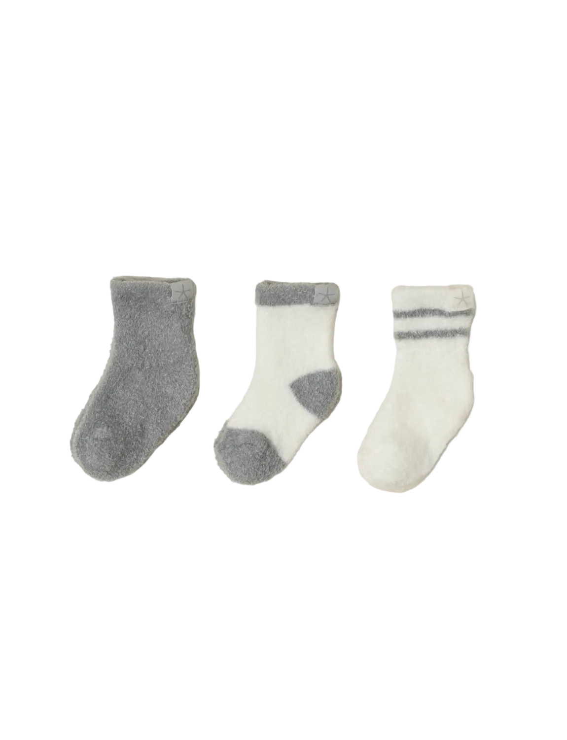 Barefoot Dreams CozyChic Lite Infant Sock Set in moonbeam/pearl available at Be Charmed