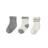 Barefoot Dreams CozyChic Lite Infant Sock Set in moonbeam/pearl available at Be Charmed
