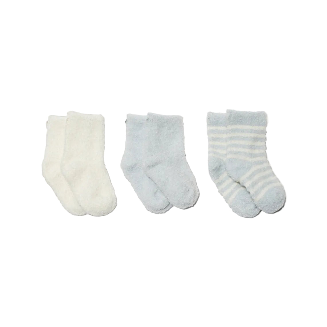 Barefoot Dreams CozyChic Lite Infant Sock Set in blue/pearl available at Be Charmed
