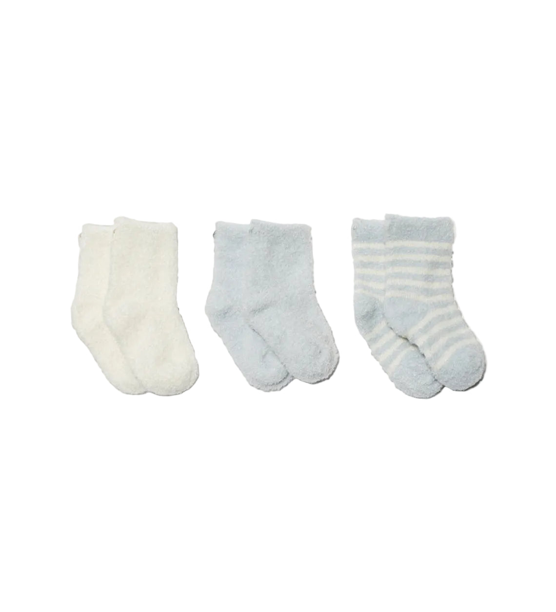 Barefoot Dreams CozyChic Lite Infant Sock Set in blue/pearl available at Be Charmed