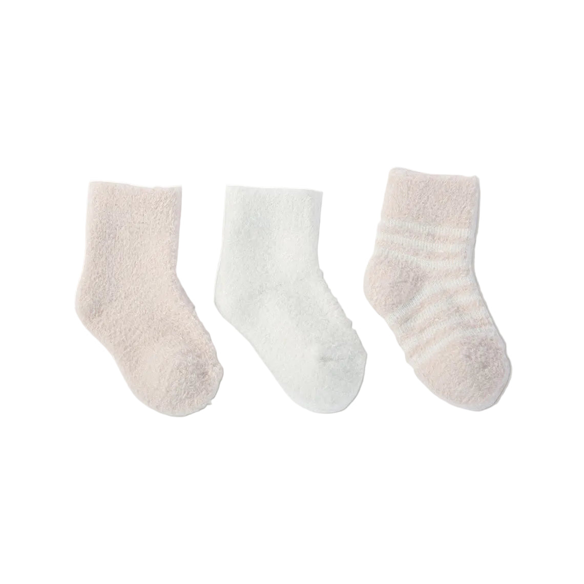 Barefoot Dreams CozyChic Lite Infant Sock Set in pink/pearl available at Be Charmed