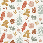 A repeating autumn botanical pattern on a Boston International - Cocktail Napkin available at Be Charmed