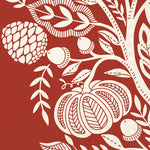 Decorative paper napkin with white pumpkins, leaves, and acorns on a Boston International fall Cocktail Napkin available at Be Charmed