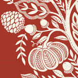 Decorative paper napkin with white pumpkins, leaves, and acorns on a Boston International fall Cocktail Napkin available at Be Charmed