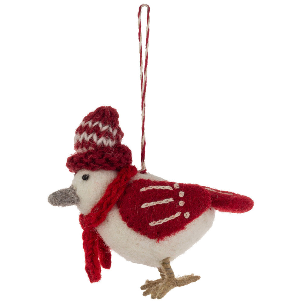 Winter Bird Boston International felt ornament  available at Be Charmed