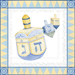 Boston International holiday cocktail napkins in celebrating hanukkah; featuring festive seasonal patterns available at Be Charmed