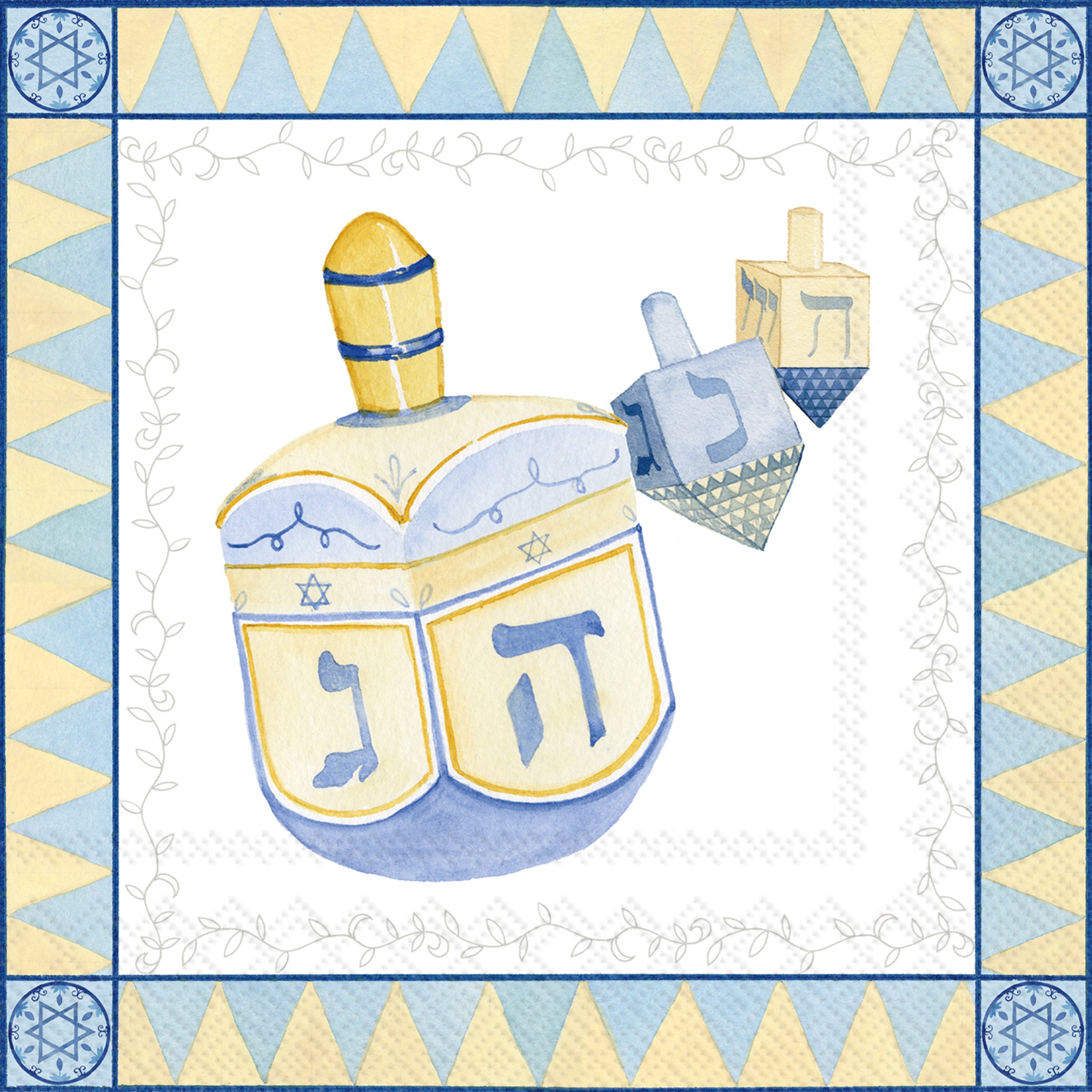 Boston International holiday cocktail napkins in celebrating hanukkah; featuring festive seasonal patterns available at Be Charmed