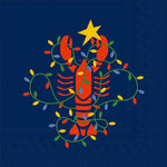Boston International holiday cocktail napkins in lobster lights; featuring festive seasonal patterns available at Be Charmed