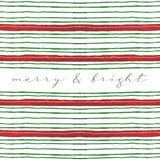 Boston International holiday cocktail napkins in merry & bright stripes; featuring festive seasonal patterns available at Be Charmed