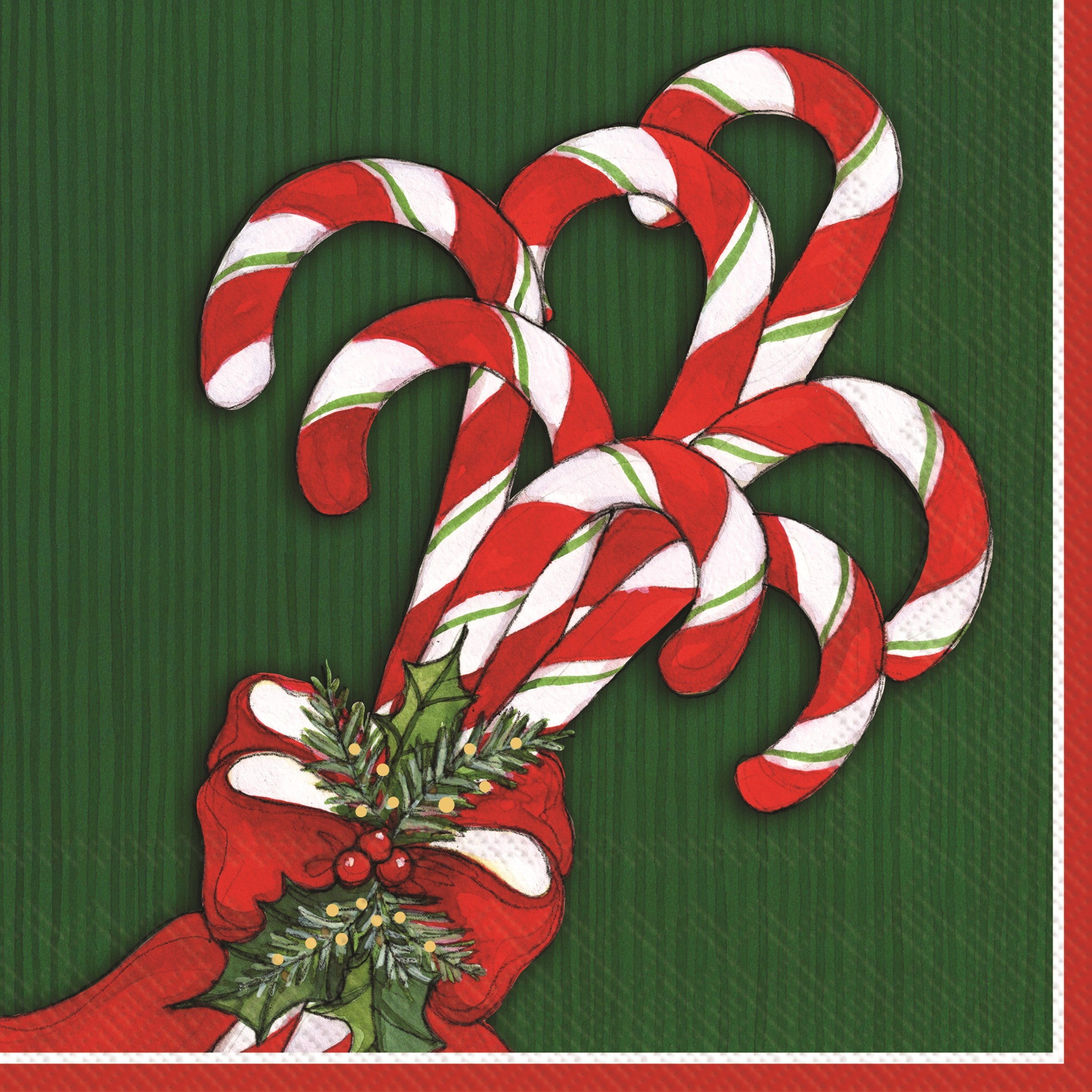 Boston International holiday cocktail napkins in sweet joy; featuring festive seasonal patterns available at Be Charmed