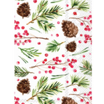 Boston International Holiday Guest Towel  in pinecone pattern; featuring a festive seasonal patterned paper hand towel available at Be Charmed