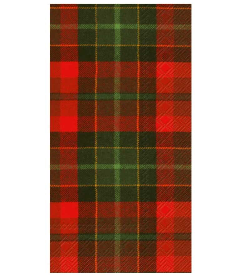 Boston International Holiday Guest Towel  in tartan; featuring a festive seasonal patterned paper hand towel available at Be Charmed