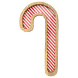 Boston International Wood Tray - Candy Cane featuring a festive holiday-themed wooden serving tray available at Be Charmed