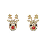 Cuties crystal studded reindeer earrings featuring sparkling holiday animal designs available at Be Charmed